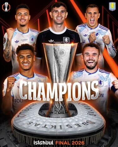 رسميًا.. أستون فيلا يفجّر مفاجأة الموسم ويتوّج بالدوري الأوروبي