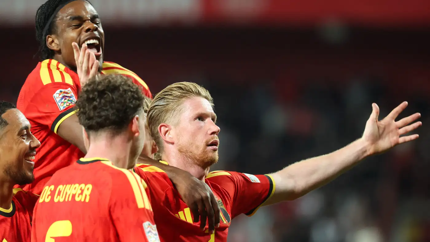 دي بروين يتألق ويبلغ حاجز الـ201 هدف مع منتخب بلجيكا والأندية